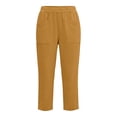 thumbnail image 6 of Aezemi Straight Leg Pants for Women, Linen Flowy Palazzo Drawstring Elastic Waist Trousers with Front Pockets, Summer Beach Vacation&nbsp;casual Trousers, 6 of 7