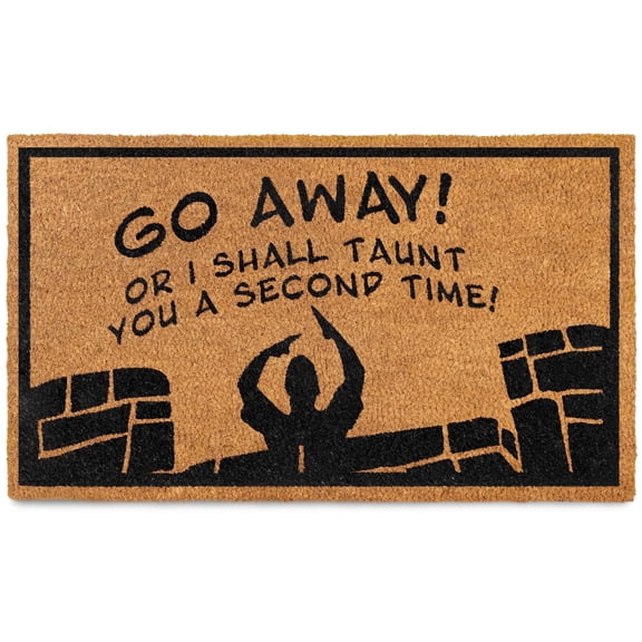 MAINEVENT Go Away or I Shall Taunt You Doormat 30x17 Inch, Funny Outdoor Welcome Mat for Outside