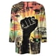 thumbnail image 5 of Xuyuer Women's Leisure Print Round Neck Three Quarter Sleeve Loose T-Shirt, Casual 3/4 Sleeve Top for Spring Summer Everyday Fashion and Relaxed Weekend Style, 5 of 5