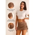 thumbnail image 2 of OHHSHEEN Women's Athletic Skort with Built-in Shorts, High Waisted Ruched Drawstring Tennis Skirt, Running Shorts for Women, Yoga Short, 2 of 5