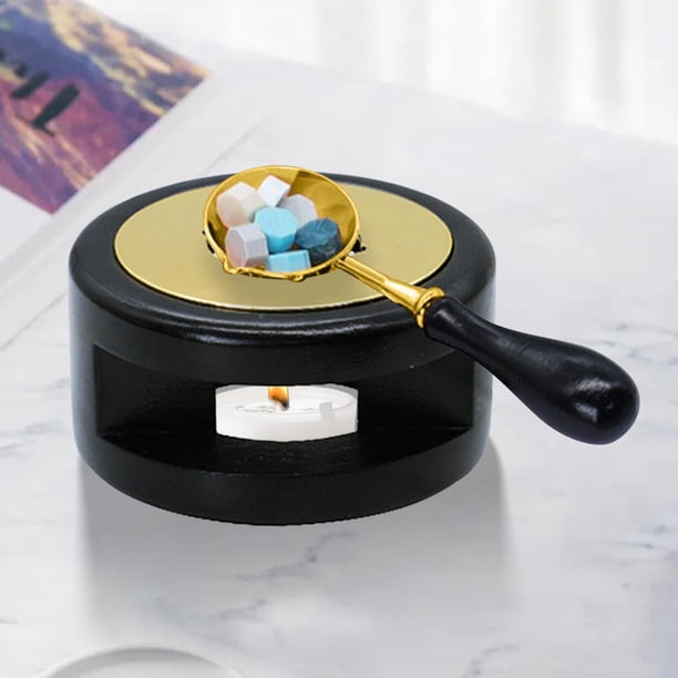 Herramienta de horno de fusión de cera de sello, soporte de de sello de cera calentador de sello de cera, olla de estufa de fusión, para sobre Negro Baoblaze Calentador de sellos de cera