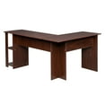 thumbnail image 4 of Gzxs L-Shaped Desks for Home Office, Computer Desk Monitor Stand Large Workstation with Bookshelves, Studying Writing Table, Dark Brown, 4 of 10
