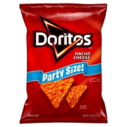 Pack of 2 - Doritos Nacho Cheese Tortilla Chips Party Size 14.5 oz