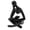 Black, variant on Xirurus Abstract Thinker Reading Statue Resin Sitting Figure Ornament for Living Room Home Decor Cabinet Bookshelf Desk Display Wedding Gift, Gold (8.5x6x11.5 cm / 3.3x2.4x4.5 in)