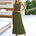 thumbnail image 5 of LYXSSBYX Two Piece Outfits Women Skirt and Top Women's Set Dress Casual Hanging Solid Color Dress Dress Set, 5 of 7
