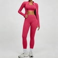 thumbnail image 2 of ZJXFGS Womens Two Piece Tracksuit Set Long Sleeve Zipper Jacket with Athletic High Waist Leggings Workout Outfit Hot Pink XL, 2 of 7