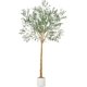 thumbnail image 1 of 10ft artificial olive tree con blanca planter, de altura fake indoor plant con realistic leaves y fruit, ideal para para home y oficina floor decor, 1 of 7