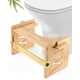 thumbnail image 2 of Taburete de baño de bambú para baño, taburete de inodoro antideslizante para adultos, taburete para niños, posición en cuclillas mejora la salud intestinal y alivia el estreñimiento, 2 of 8