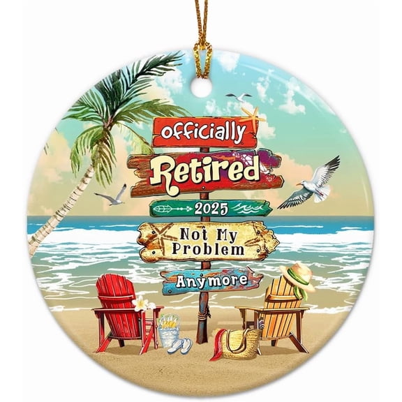 Retirement Christmas Ornament 2025 – Unique Retirement Gift for Women Men, Nurses, Teachers – Appreciation Farewell Gift for Coworkers, Boss, Manager – Ceramic Retired Ornament Keepsake undefined