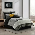 Lanco Geometric Black and Grey Comforter Set King Size , 8 Piece ...