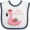 thumbnail image 3 of Inktastic Flamingo Merry Christmas Boys or Girls Baby Bib, 3 of 4