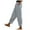 Blue, variant on Women Casual Stripe Print Harem Pant Waist Button Pants Summer Loose Trousers