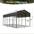thumbnail image 7 of Alpha Joy 14' x 25' RV Carport Heavy Duty Metal Hardtop Carport Kits Galvanized Steel Roof Multi-Purpose Moto Home Shelter for Car, Truck, 7 of 7