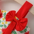 thumbnail image 6 of Summer Clearance Holiday Deals 2025! QTOCIO Toddler Girls Dresses, Baby Girl Summer Clothes, Toddler Baby Girl Summer Bow Decoration Flower Print Suspender Dress with Hat, Red, 6 Months, 6 of 8