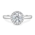 thumbnail image 3 of ESTE ORIGIN 2.00Ct Round Cut Moissanite Halo Solitaire Engagement Ring – Cathedral Setting in 14K White Gold for Women, 3 of 7