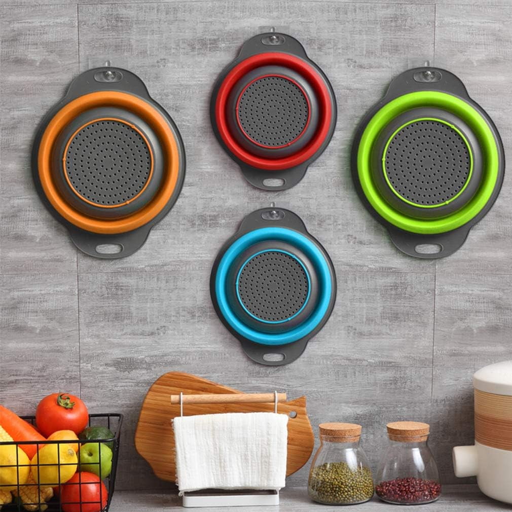 Sherry Collapsible Strainers & Colanders Set - Space Saving Expandable Kitchen Colander for Pasta, Veggies