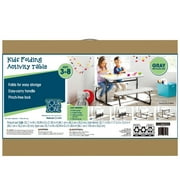 Your Zone Kids Activity Table & Bench Set – Folding Play Table for Crafts, Homework, Homeschool & Playrooms, Ages 3–8, Gray