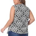 thumbnail image 3 of DARING DIVA Women's Plus Sleeveless Floral Print V Neck Tank Top 2X Black, 3 of 6
