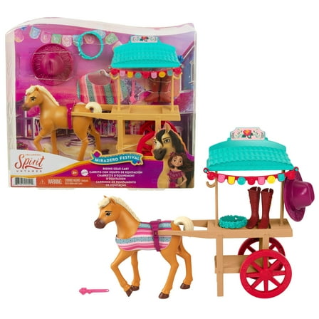 ​Spirit Untamed Miradero Riding Gear Cart with Rolling Wheels, Canopy, 5-in Pony & Related Accessories
