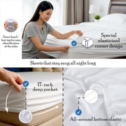 Color Sense 4-Piece 100% Cotton Percale Bed Sheet Set, Cool & Crisp Bedding, Queen, White