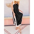 thumbnail image 3 of Conjunto de 2 piezas maxi vestido con pantalones cortos en bloques de color bohemio, sin mangas, 3 of 6