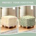 thumbnail image 6 of SCRAWLGOD St. Patrick's Day Shamrock Print Green Beige Stretch Ottoman Cover Square Ottoman Slipcovers for Foot Stool & Folding Storage Furniture Cover with Elastic Bottom for Home Decor, 6 of 7