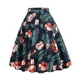 thumbnail image 3 of SWSMCLT Women's Midi Skirt Vintage High Waist Peasant Floral Printed Summer Pleated Cotton Casual Fall Fashion Basic Blue Small, 3 of 4