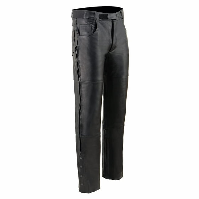 Milwaukee Leather Men's 1.2mm Premium Leather Overpant Fully (Black, Size 30)