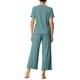 thumbnail image 3 of Conjuntos de pijama para mujeres INSPIRE CHIC, cuello redondo, manga corta, de ribete sólido, ropa de dormir casual, pijamas para damas 2XL azul lago, 3 of 6