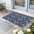 thumbnail image 2 of Navy Blue Boho Elk Doormat Outdoor Entrance 24"x36", Middle Century Vintage Botanical Absorb Moisture Dirt Door Mats, Non-Slip Rubber Backing Floor Mats Indoor, Low-Profile Front Door Rugs, 2 of 9
