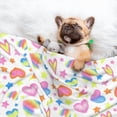 thumbnail image 3 of XMXY Dog Throw Blankets, Soft Cozy Heart Love Rainbow Valentine Pet Blankets for Couches Machine Washable for Indoor Cats Dogs, Medium Size, 3 of 8