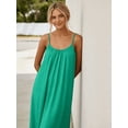 thumbnail image 3 of Women's Backless Cami Dresses Cami Lounge Dress Backless Solid Color Sleeveless House Dress Long Sundress with Back Tie, 3 of 6