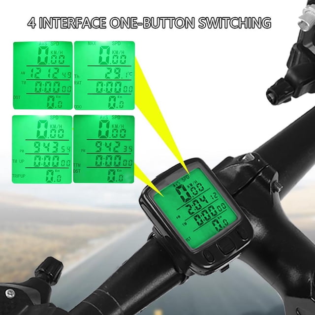 Bicycle Computer, Riding Accessory Bike Stopwatch PVC Bike Odometer for Night Cycling for Mountain Bike for Road Bike