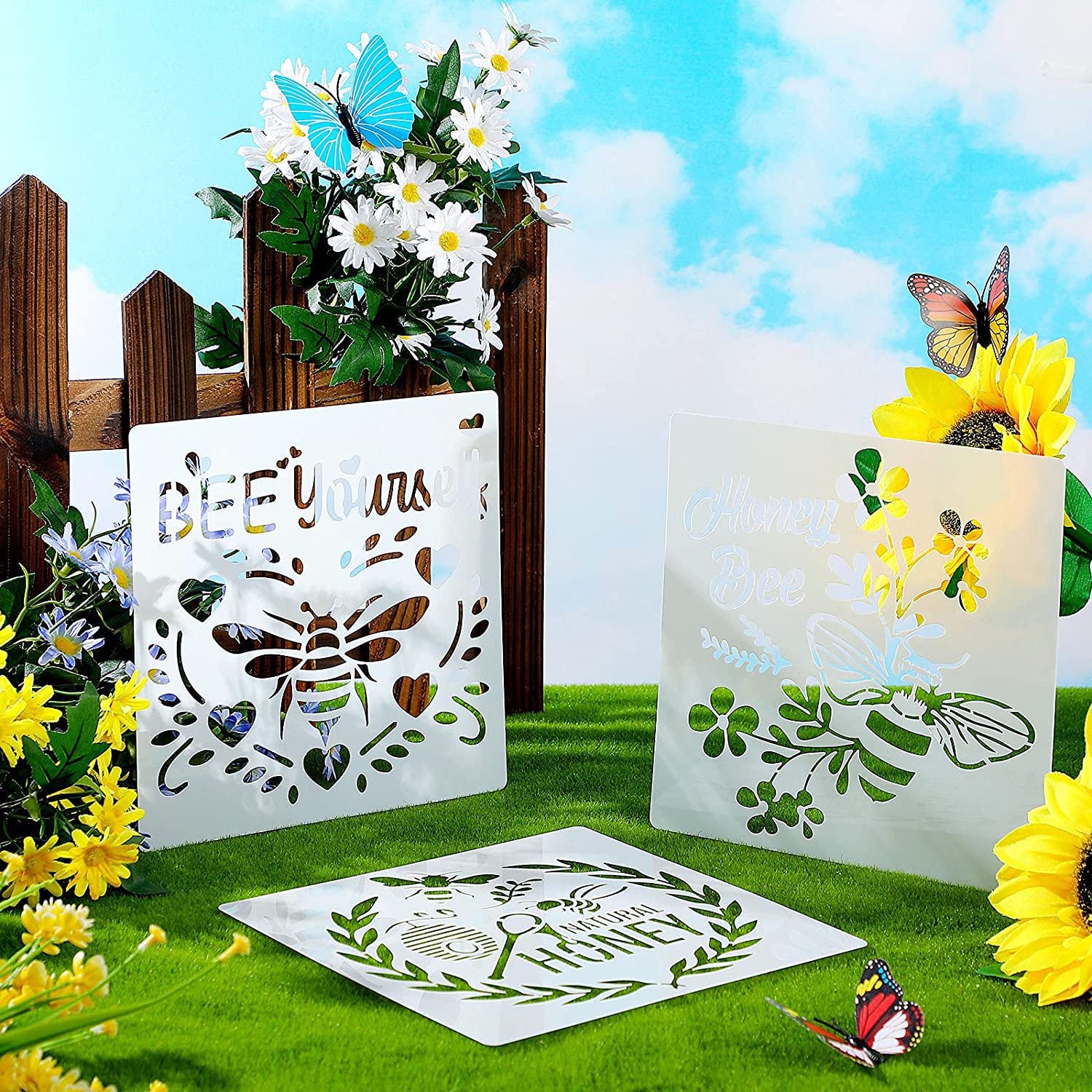 Winmany Lot De 60 Pochoirs Réutilisables Pour Peinture, Papillon, Fleur, Oiseau, Peinture Ajourée, Loisirs Créatifs, Décoration Murale En Bois, Décoration D'intérieur