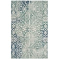 thumbnail image 2 of SAFAVIEH Mystique Hayleigh Faded Floral Polyester Runner Rug, Blue/Ivory, 2'3" x 8', 2 of 6