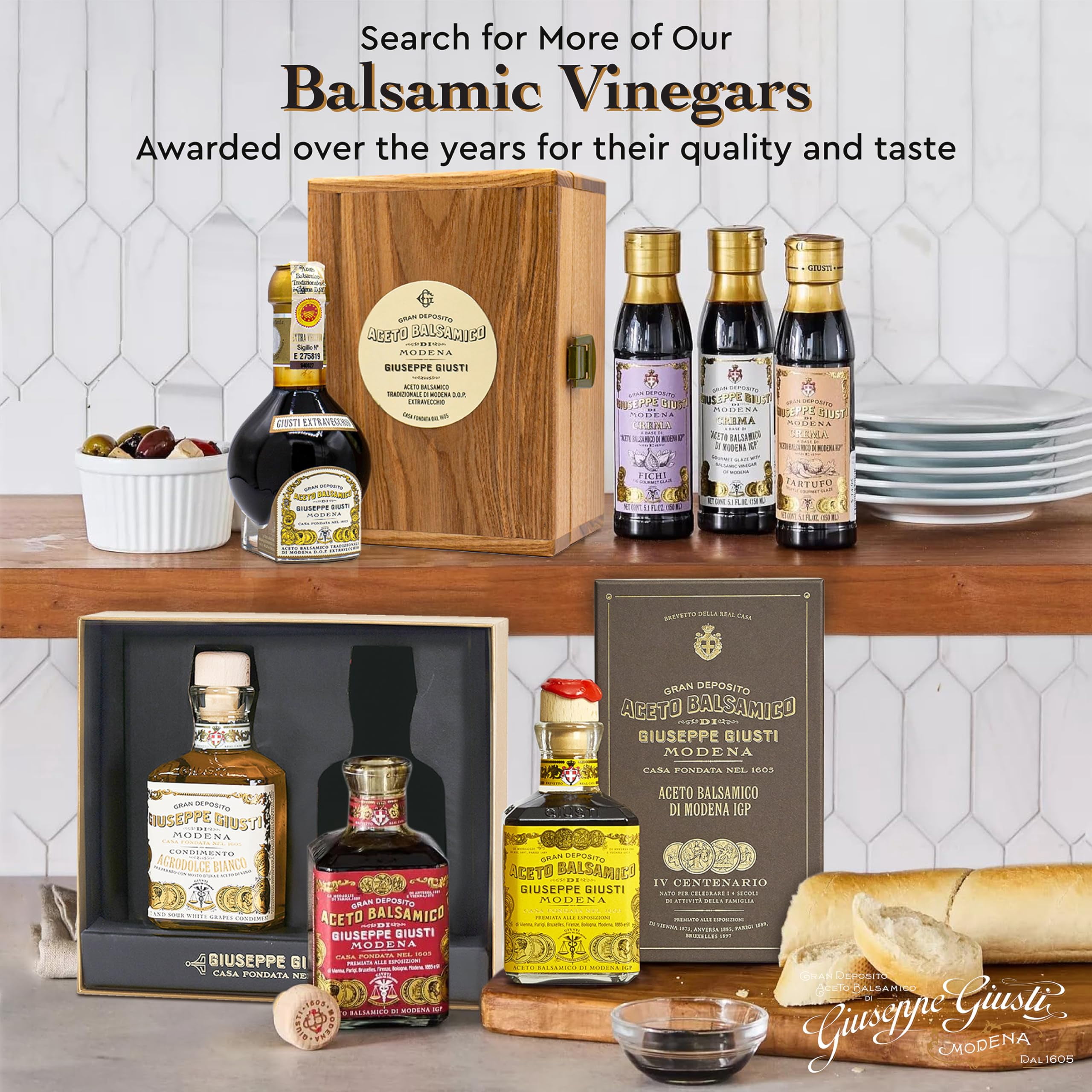 Giusti Organic Balsamic Vinegar of Modena IGP, Matured & Balanced Authentic Italian Aceto Balsamico from Italy, 1 Silver Medal – 8.45 fl oz (250 ml) - Pack of 1