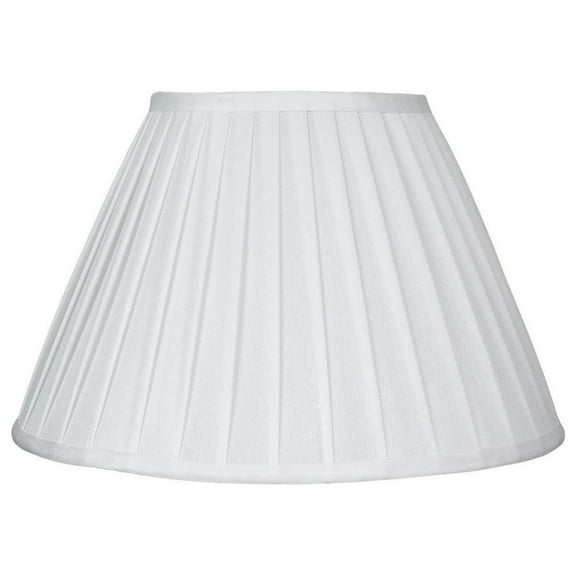 Urbanest Faux Silk Side Pleat Lamp Shade, 8x16x10", Off White