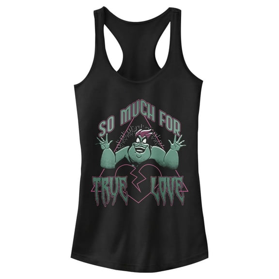 Junior's The Little Mermaid Ursula So Much For True Love  Racerback Tank Top Black X Large