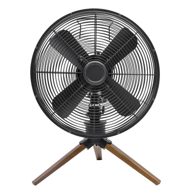 Ventilador Atvio Home Retro De Escritorio 12 Pulgadas Con Tripode de Madera 45.5cm de Alto