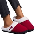 thumbnail image 2 of Miluxas Slippers for Women Memory Foam Fuzzy House Slippers Bedroom Non-slip Warm Fluffy Plush Womens Slippers Red 10.5(46), 2 of 4