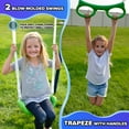 thumbnail image 3 of Sportspower Sierra Vista Outdoor Metal Swing Set with Trapeze, Lifetime Warranty on Blow Molded Slide, and Bonus Anchor Kit, 3 of 8