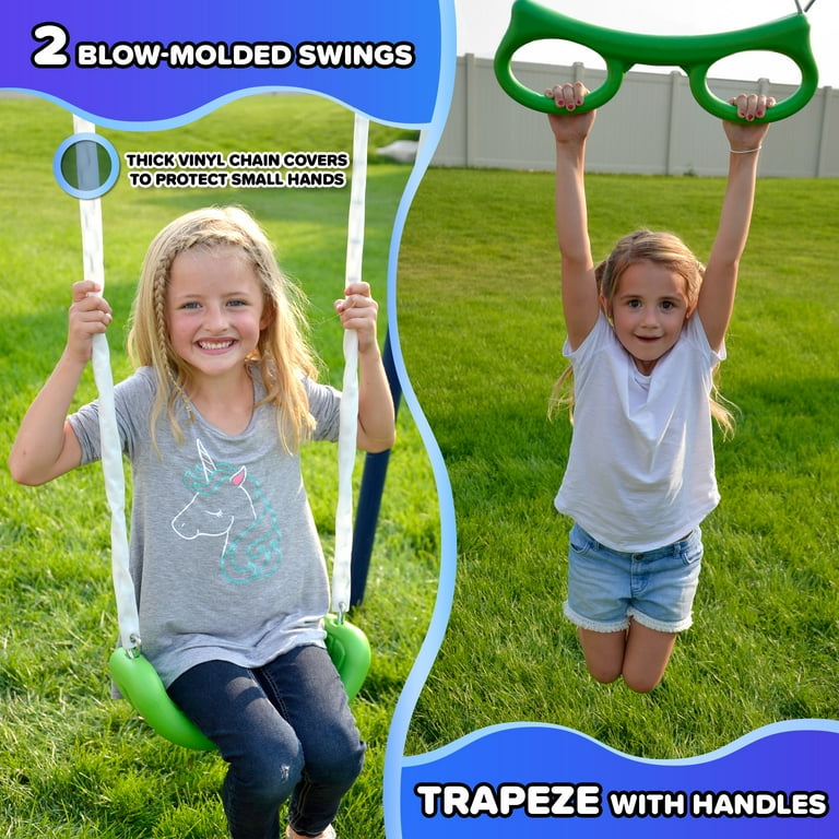 Sportspower Sierra Vista Outdoor Metal Swing Set with Trapeze