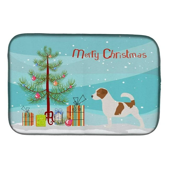 Carolines Treasures BB2925DDM Jack Russell Terrier Merry Christmas Tree Dish Drying Mat