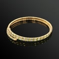 thumbnail image 3 of X & O Women's Double Row 14K Yellow Gold Plated Flex Bangle with Peridot and Aurora Crystals, 3 of 5