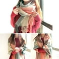 thumbnail image 4 of Holzlrgus Women's Long Plaid Blanket Chunky Oversized Winter/Fall Warm Scarf Big Tartan Scarves Wrap Shawl, 4 of 6