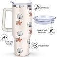 thumbnail image 3 of 40 oz Tumbler Starfish with Handle Stainless Steel Travel Cup Leak Resistant Cup Car Cup Holder Friendly for Travel Commuting, 3 of 7