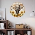 thumbnail image 3 of Wall Clock Sunflower Elephant Clocks PVC Silent Non-Ticking Battery Operated Decorative Retro Daisy Flower Animal Round Clock for Home Living Room Kitchen Bedroom Office School Wall Decor 10 Inch, 3 of 9