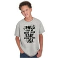 thumbnail image 3 of Jesus Save Me Baby Born in the USA Crewneck T Shirts Boy Girl Teen Brisco Brands XS, 3 of 6