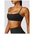 thumbnail image 3 of Sujetador deportivo con cuello cuadrado for mujer, tirantes finos, camisola acolchada, Yoga, espalda cuadrada inalámbrica, sujetador de entrenamiento, Top corto, 3 of 6