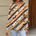 thumbnail image 4 of Trgacdwlo Womens Halloween Long Sleeve Tops Funny Pumpkin Graphic Fall Womens Henley Tops Spooky Season Womens Tunic Tops, 4 of 5